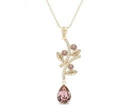 Collier argent doré et cristal Spark - G0518VR