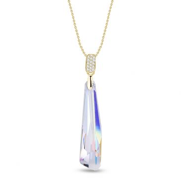 Collier argent doré et cristal Spark - G0514AB