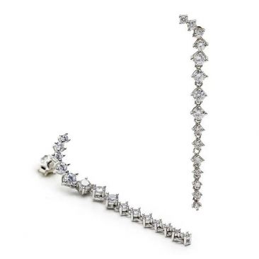Boucles d'oreilles argent & oxydes zirconium LINEARGENT - 19415-A