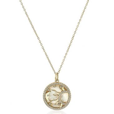 Collier argent doré nacre & oxydes LINEARGENT - 19430-PE