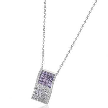 Collier argent et oxydes LINEARGENT - 19447-PE