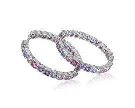 Boucles d'oreilles argent & oxydes LINEARGENT - 19455-A