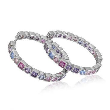 Boucles d'oreilles argent & oxydes LINEARGENT - 19455-A