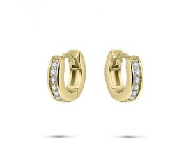Créoles argent 925 doré serti d'oxydes