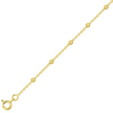 Collier or maille forçat avec boules - 9K573.3