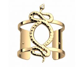 Bracelet manchette Les Georgettes - Serpent Précieuses finition or 40 mm