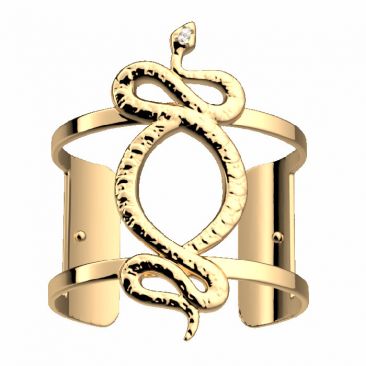Bracelet manchette Les Georgettes - Serpent Précieuses finition or 40 mm