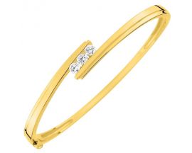 Bracelet rigide plaqué or - PSBC74Z