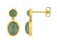 Boucles d'oreilles pendants plaqué or aventurines - 135573 