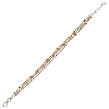 Bracelet argent Valenzi Bijoux - FA4496-B RH+RO+YEL