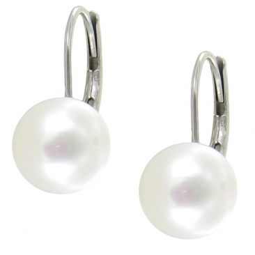 Boucles d'oreilles dormeuses argent perles Stepec - BADE80