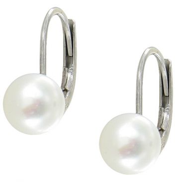 Boucles d'oreilles dormeuses argent perles Stepec - BADE60