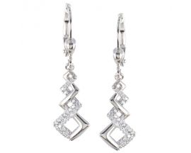 Boucles d'oreilles pendants argent oxydes Stepec - C40580/BO AG 