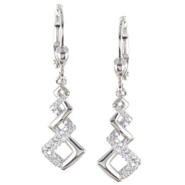 Boucles d'oreilles pendants argent oxydes Stepec - C40580/BO AG 