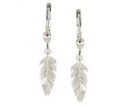 Boucles d'oreilles pendants plumes argent Auro - C42042/BO