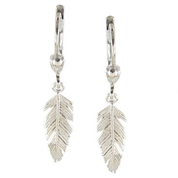 Boucles d'oreilles pendants plumes argent Auro - C42042/BO
