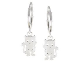 Boucles d'oreilles créoles chat argent Auro- C42118/BO AG