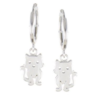 Boucles d'oreilles créoles chat argent Auro- C42118/BO AG