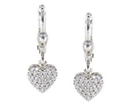 Boucles d'oreilles brisures argent coeur oxydes Auro - C41364/BO AG