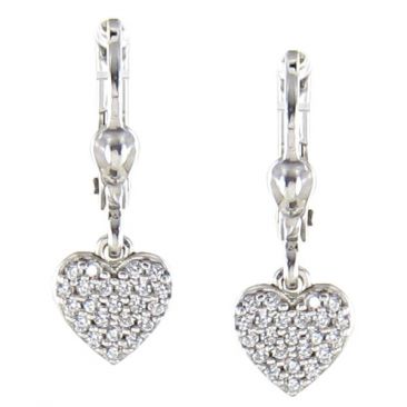 Boucles d'oreilles brisures argent coeur oxydes Auro - C41364/BO AG