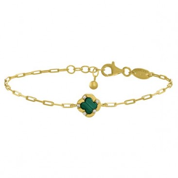 Bracelet argent doré malachite et oxydes Charles Garnier - AGF170233B