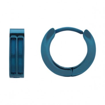 Boucles d'oreilles créoles acier bleu Jourdan - JH140003E