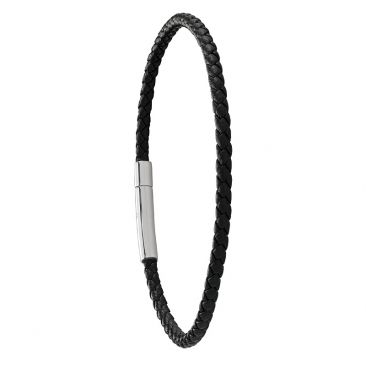 Bracelet acier & cuir Jourdan - JH250089B