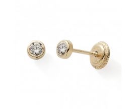 Boucles d'oreilles boutons or oxydes sertis clos Stepec - nBBITOv