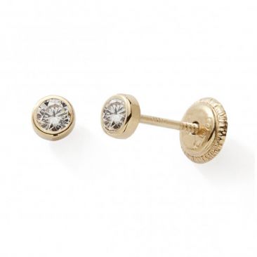 Boucles d'oreilles boutons or oxydes sertis clos Stepec - nBBITOv