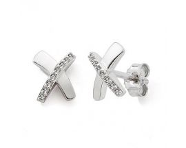 Boucles d'oreilles boutons argent et oxydes - cJIPT
