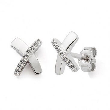 Boucles d'oreilles boutons argent et oxydes - cJIPT