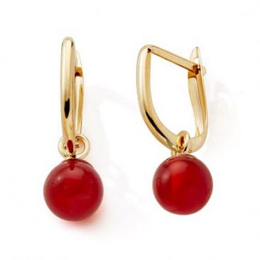 Boucles d'oreilles brisures or et agate Stepec - nBIPBS