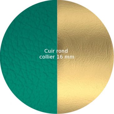 Cuir collier Les Georgettes - Jade/Doré 16 mm