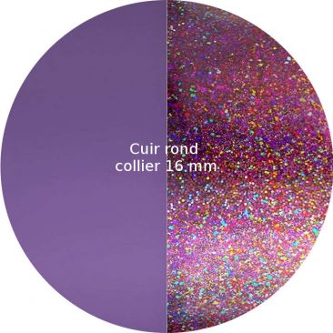 Cuir collier Les Georgettes - Papillon/Paillettes roses 16 mm
