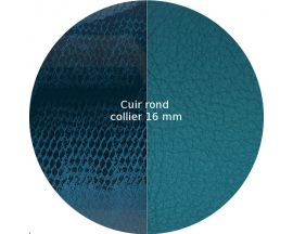 Cuir collier Les Georgettes - Ecailles bleutées/Bleu Georgettes 16 mm