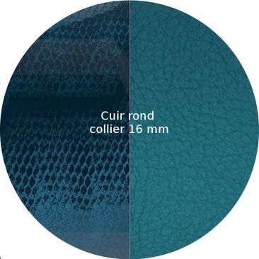 Cuir collier Les Georgettes - Ecailles bleutées/Bleu Georgettes 16 mm