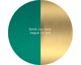 Simili cuir bague 16 mm Les Georgettes - Jade/Doré