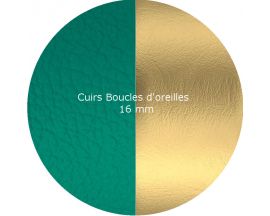 Cuirs boucles d'oreilles 16 mm Les Georgettes - Jade/Doré