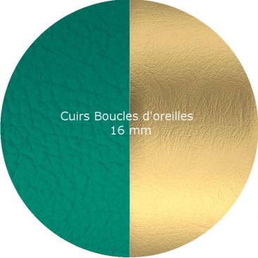 Cuirs boucles d'oreilles 16 mm Les Georgettes - Jade/Doré