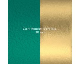 Cuirs boucles d'oreilles 30 mm Les Georgettes - Jade/Doré