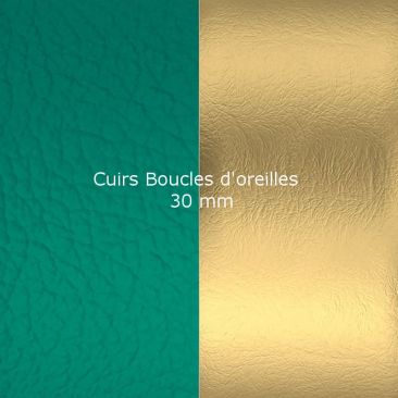 Cuirs boucles d'oreilles 30 mm Les Georgettes - Jade/Doré