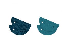 Cuirs boucles d'oreilles 30 mm Les Georgettes - Ecailles Bleutées/Bleu Georgettes