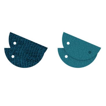 Cuirs boucles d'oreilles 30 mm Les Georgettes - Ecailles Bleutées/Bleu Georgettes