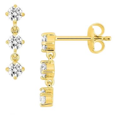 Boucles d'oreilles pendants plaqué or - 135038.1