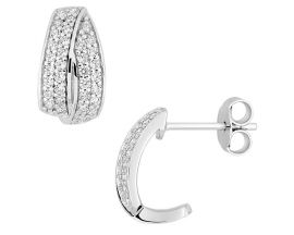 Boucles d'oreilles demi-créoles argent et oxydes - 335036.1