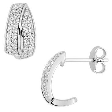 Boucles d'oreilles demi-créoles argent et oxydes - 335036.1