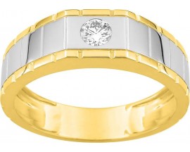 Bague chevalière or & diamant synthétique Diamanti - 9KLGD017X