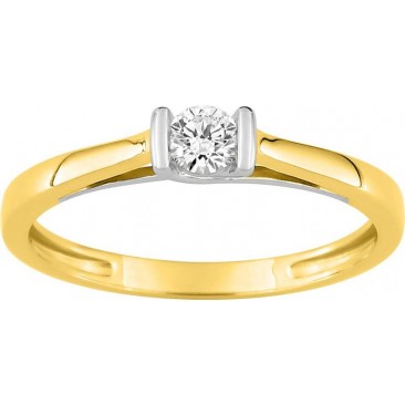 Bague solitaire or & diamant synthétique Stepec - 9KLGD037X