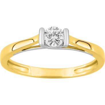 Bague solitaire or & diamant synthétique Stepec - 9KLGD038X