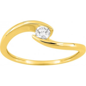 Bague solitaire or & diamant synthétique Stepec - 9KLGD068Y